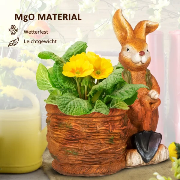 Bloempot haas met wilgenmand ontwerp kruidenpot met afwateringsgat voor tuin en woonkamer mgo 5