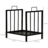 Brandhoutrek 50 kg belastbaar met 2 handvatten brandhoutstandaard haardhoutopslag haardgereedschap zwart 39x32,5x46cm voor orde in de woonkamer 4