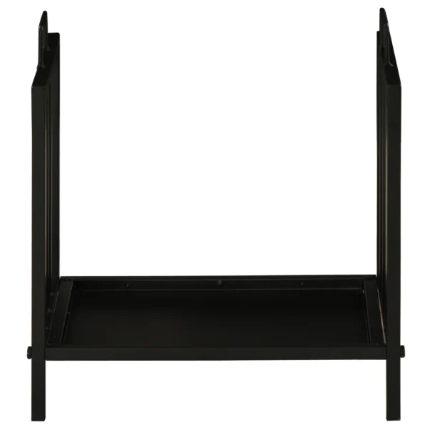 Brandhoutrek 50 kg belastbaar met 2 handvatten brandhoutstandaard haardhoutopslag haardgereedschap zwart 39x32,5x46cm voor orde in de woonkamer 8