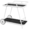 Buiten serveerwagen met 2 verdiepingen en wijnrek, stabiel stalen frame, zwart wit, 86,5x51x78cm voor tuin & terras 1