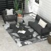 Buitentapijt weerbestendig kunststof tapijt 182x274cm dubbelzijdig ontwerp voor balkon terras grijs wit 2