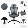 Bureaustoel ergonomische bureaustoel met ligfunctie mesh grijs voor comfortabel werken & ontspannen 10