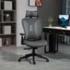 Bureaustoel ergonomische bureaustoel met ligfunctie mesh grijs voor comfortabel werken & ontspannen 2