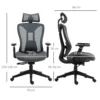 Bureaustoel ergonomische bureaustoel met ligfunctie mesh grijs voor comfortabel werken & ontspannen 4