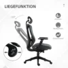 Bureaustoel ergonomische bureaustoel met ligfunctie mesh grijs voor comfortabel werken & ontspannen 6