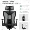 Bureaustoel ergonomische bureaustoel met ligfunctie mesh grijs voor comfortabel werken & ontspannen 7