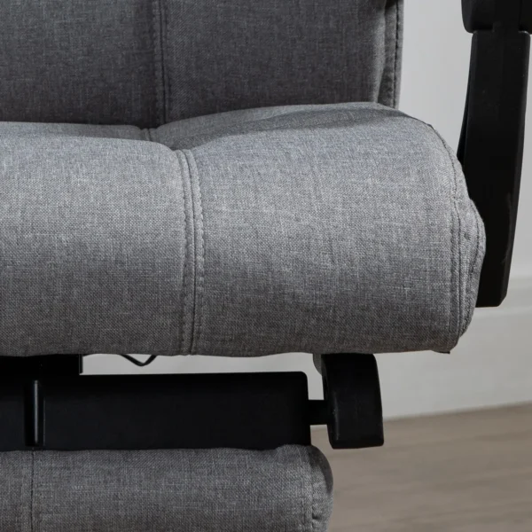 Bureaustoel met massagefunctie ergonomisch hoogte verstelbaar met lendenverwarming voetsteun hoofdsteun polyester grijs 66x76x112 120cm 10