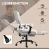 Bureaustoel met massagefunctie, ergonomische directiestoel met verstelbare voetensteun, lichtgrijs voor kantoor & thuiswerkplek 7