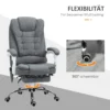 Bureaustoel met massagefunctie, in hoogte verstelbaar, ergonomische bureaustoel met ligfunctie, verwarmingsfunctie, voetensteun 8
