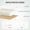 Bureaustoel verstelbare bureaustoel op wielen, diamantstiksels, draaistoel met kantelfunctie, kunstleer, wit 6