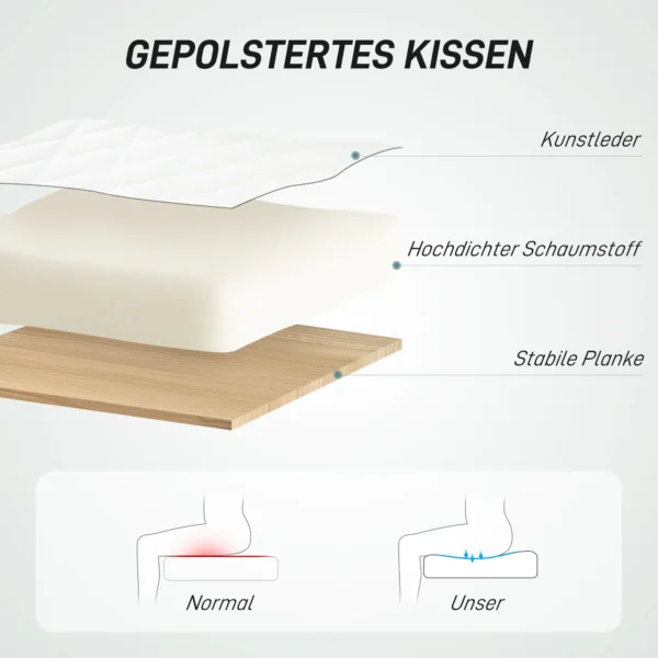 Bureaustoel verstelbare bureaustoel op wielen, diamantstiksels, draaistoel met kantelfunctie, kunstleer, wit 6