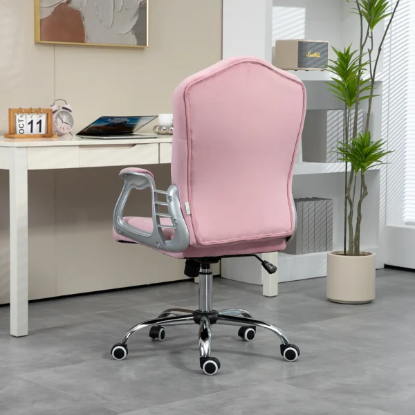 Bureaustoel voor vrouwen, ergonomische bureaustoel met kantelfunctie, in hoogte verstelbaar, draagvermogen 120 kg, roze 9
