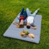 Camping zelfopblaasbare luchtmatras voor 2 personen tot 150 kg met voetpomp & draagtas, blauw 2