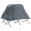 Campingbed koepeltent 2 personen luchtmatras grijs 200x146x159cm 1
