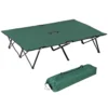 Campingbed voor 2 personen tot 136 kg belastbaar vouwbed met draagtas oxford groen zwart 193 x 125 x 40 cm voor outdoor avontuur 1