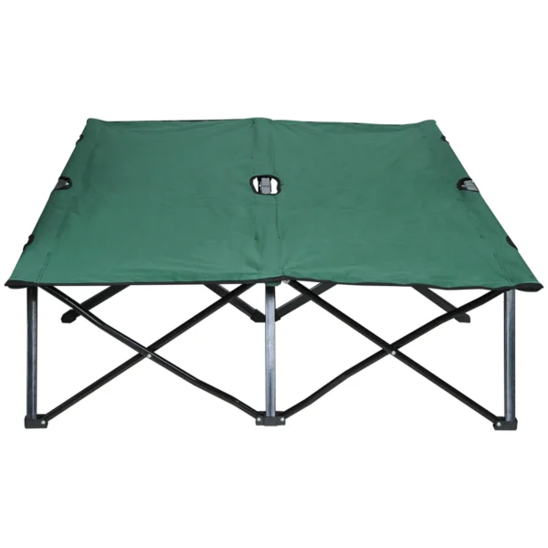 Campingbed voor 2 personen tot 136 kg belastbaar vouwbed met draagtas oxford groen zwart 193 x 125 x 40 cm voor outdoor avontuur 10
