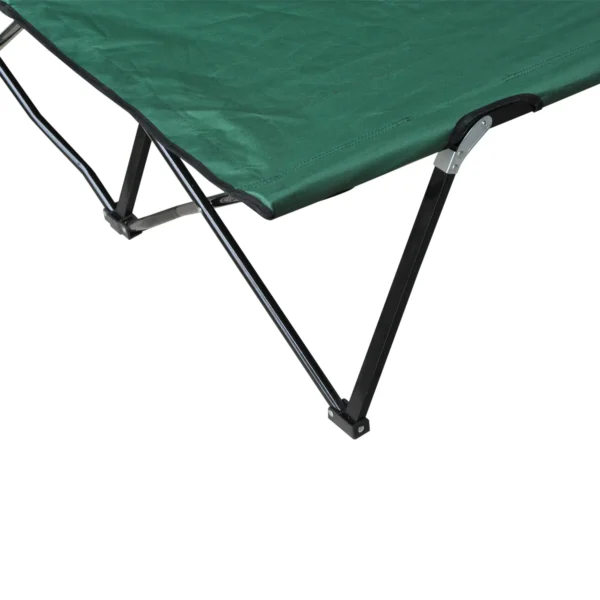 Campingbed voor 2 personen tot 136 kg belastbaar vouwbed met draagtas oxford groen zwart 193 x 125 x 40 cm voor outdoor avontuur 9