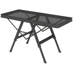 Campingtafel in hoogte verstelbaar klaptafel met metalen rooster opvouwbare tuintafel van aluminium licht multifunctionele tafel bijzettafel voor tuin balkon camping 90 x 40,5cm zwart 1