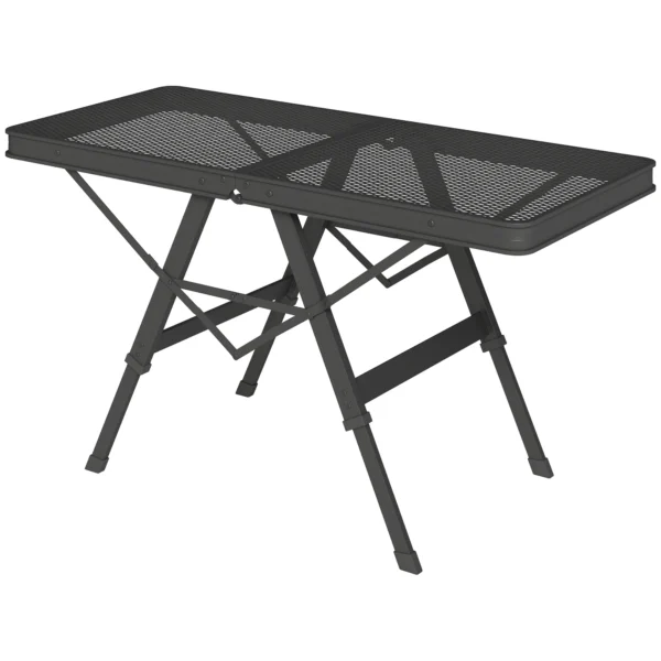Campingtafel in hoogte verstelbaar klaptafel met metalen rooster opvouwbare tuintafel van aluminium licht multifunctionele tafel bijzettafel voor tuin balkon camping 90 x 40,5cm zwart 1