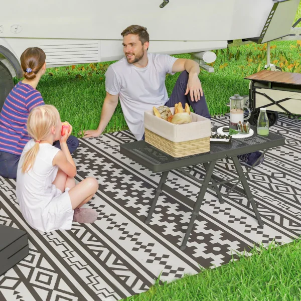 Campingtafel in hoogte verstelbaar klaptafel met metalen rooster opvouwbare tuintafel van aluminium licht multifunctionele tafel bijzettafel voor tuin balkon camping 90 x 40,5cm zwart 2