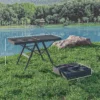 Campingtafel in hoogte verstelbaar klaptafel met metalen rooster opvouwbare tuintafel van aluminium licht multifunctionele tafel bijzettafel voor tuin balkon camping 90 x 40,5cm zwart 4