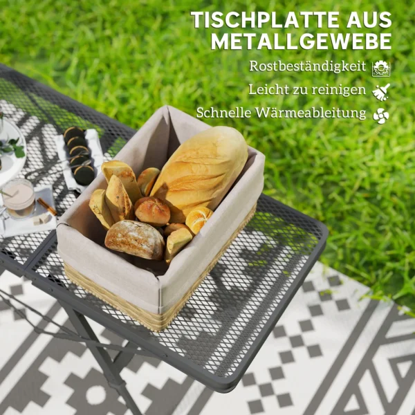 Campingtafel in hoogte verstelbaar klaptafel met metalen rooster opvouwbare tuintafel van aluminium licht multifunctionele tafel bijzettafel voor tuin balkon camping 90 x 40,5cm zwart 5