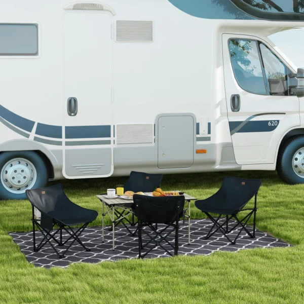 Campingtafel opklaptafel met oprolbare tafelblad x frame tuintafel van aluminium lichtgewicht 2 personen bijzettafel vouwtafel voor tuin balkon camping 95 x 55cm khaki 10