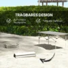 Campingtafel opklaptafel met oprolbare tafelblad x frame tuintafel van aluminium lichtgewicht 2 personen bijzettafel vouwtafel voor tuin balkon camping 95 x 55cm khaki 5