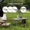 Campingtafel opklaptafel met oprolbare tafelblad x frame tuintafel van aluminium lichtgewicht 2 personen bijzettafel vouwtafel voor tuin balkon camping 95 x 55cm khaki 6