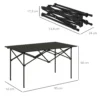 Campingtafel opklaptafel met oprolbare tafelblad x frame tuintafel van aluminium lichtgewicht 2 personen bijzettafel vouwtafel voor tuin balkon camping 95 x 55cm zwart 4