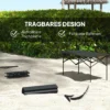 Campingtafel opklaptafel met oprolbare tafelblad x frame tuintafel van aluminium lichtgewicht 2 personen bijzettafel vouwtafel voor tuin balkon camping 95 x 55cm zwart 5