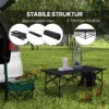 Campingtafel opklaptafel met oprolbare tafelblad x frame tuintafel van aluminium lichtgewicht 2 personen bijzettafel vouwtafel voor tuin balkon camping 95 x 55cm zwart 6