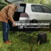Campingtafel opklaptafel met oprolbare tafelblad x frame tuintafel van aluminium lichtgewicht 2 personen bijzettafel vouwtafel voor tuin balkon camping 95 x 55cm zwart 7