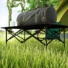 Campingtafel opklaptafel met oprolbare tafelblad x frame tuintafel van aluminium lichtgewicht 2 personen bijzettafel vouwtafel voor tuin balkon camping 95 x 55cm zwart 9