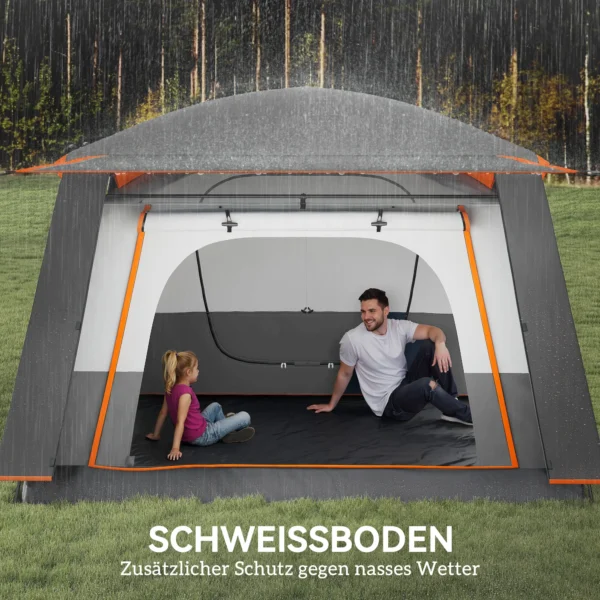 Campingtent voor 4 6 personen licht, stabiel waterdicht tunnel tent met luifel grondzeil zijdeur venster draagtas familietent tent voor camping reis tuin 7
