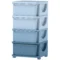 Commode voor kinderkamer, 4 niveaus speelgoedorganizer, opbergruimte voor speelgoed, blauw 1