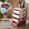 Commode voor kinderkamer, 4 niveaus speelgoedorganizer, opbergruimte voor speelgoed, roze 5