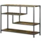 Console tafel gangtafel 4 niveaus met stalen poten bijzettafel decoratieve tafel kiepbeveiliging voor hal woonkamer rustiek bruin 99,6 x 33,6 x 74 cm 1