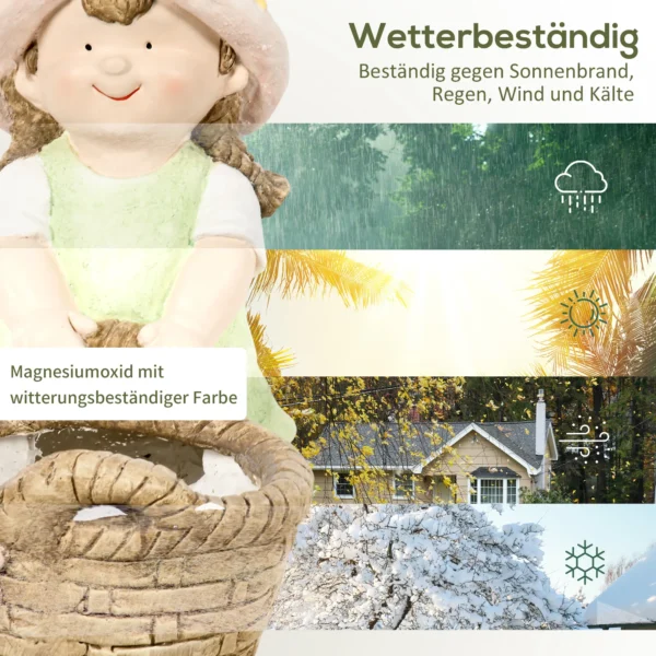 Decoratieve figuren woonkamer meisje met bloempot, 20x30x40cm, magnesium oxide, weerbestendig, huisdecoratie tuin hof, meerkleurig 8