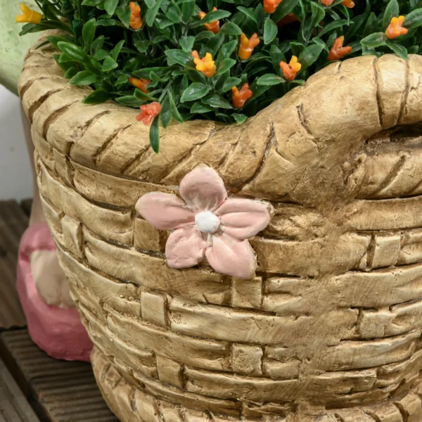 Decoratieve figuren woonkamer meisje met bloempot, 20x30x40cm, magnesium oxide, weerbestendig, huisdecoratie tuin hof, meerkleurig 9