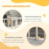 Deurbeveiligingshek voor honden, afscheidingshek, 74 80/87 94 cm, trapbeveiligingshek voor huisdieren, hondenhek inclusief verschillende verlengstukken, beveiligingshek zonder boren, metaal, kunststof, wit 5