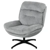 Draaibare fauteuil, loungestoel met waterafstotende chenille look, gestoffeerde relaxstoel met geïntegreerde armleuning, voor woonkamer 1