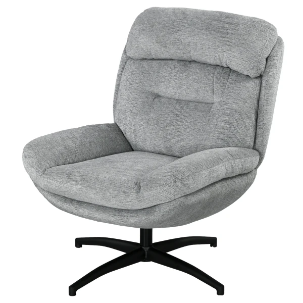 Draaibare fauteuil, loungestoel met waterafstotende chenille look, gestoffeerde relaxstoel met geïntegreerde armleuning, voor woonkamer 1
