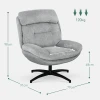 Draaibare fauteuil, loungestoel met waterafstotende chenille look, gestoffeerde relaxstoel met geïntegreerde armleuning, voor woonkamer 4