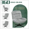 Draaibare fauteuil, loungestoel met waterafstotende chenille look, gestoffeerde relaxstoel met geïntegreerde armleuning, voor woonkamer 5