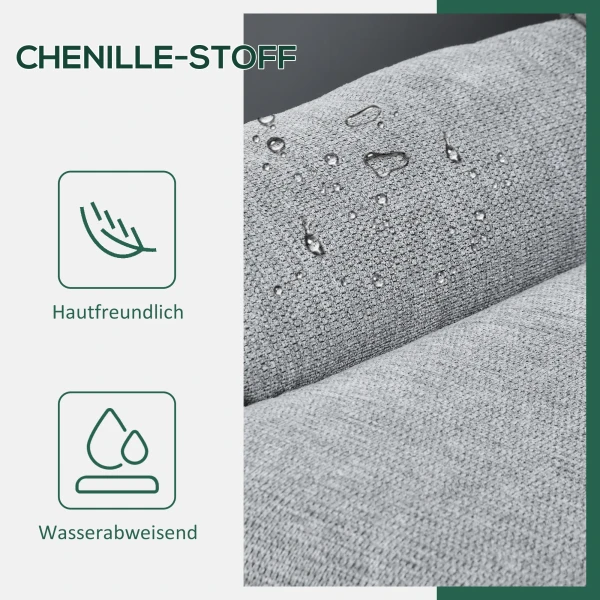 Draaibare fauteuil, loungestoel met waterafstotende chenille look, gestoffeerde relaxstoel met geïntegreerde armleuning, voor woonkamer 7