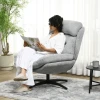 Draaibare fauteuil, loungestoel met waterafstotende chenille look, gestoffeerde relaxstoel met geïntegreerde armleuning, voor woonkamer 8