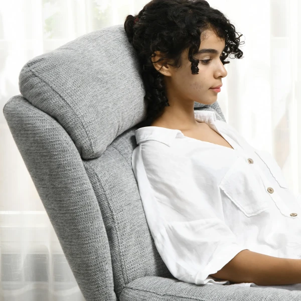 Draaibare fauteuil, loungestoel met waterafstotende chenille look, gestoffeerde relaxstoel met geïntegreerde armleuning, voor woonkamer 9