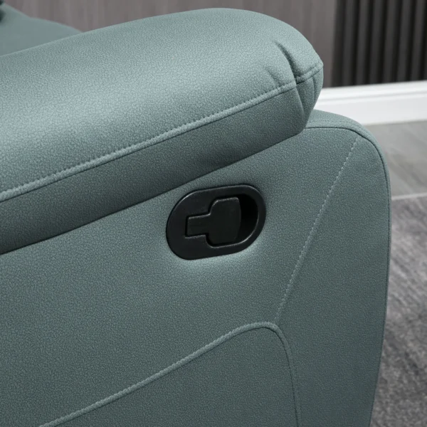 Draaibare televisiestoel, 135° kantelbaar, belastbaar tot 150 kg, ligstoel met voetensteun voor woonkamer & slaapkamer, polyester, groen 9