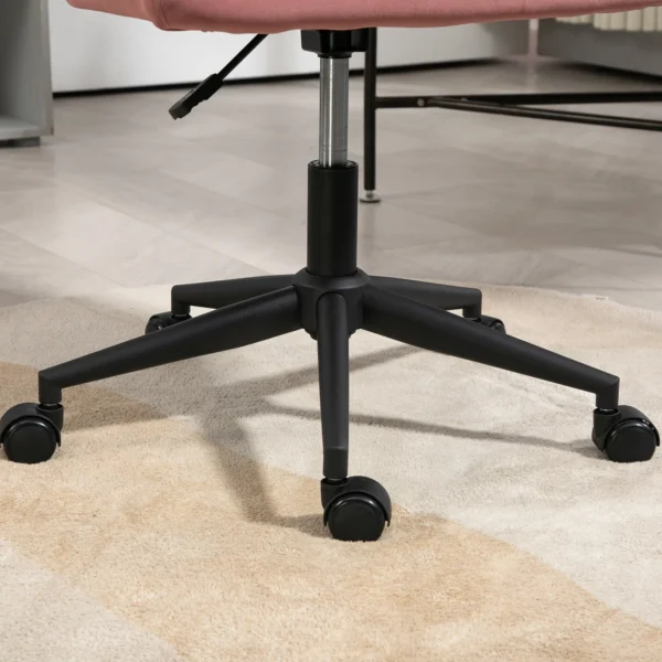 Draaistoel bureaustoel modern in hoogte verstelbaar met armleuning fluweel look tot 120kg voor woonkamer & thuiskantoor roze 10